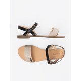 GOODIN Black and gold women's flat sandals | shoptok.hr