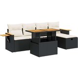 vidaXL 6-dijelni set vrtnih sofa s jastucima crni od poliratana | shoptok.hr