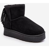 Kesi Women's snow boots on a solid platform with fringes, black Lirico | shoptok.hr