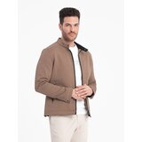 Ombre Men's BIKER jacket in structured fabric - light brown | Eponuda.ba