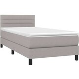  Box spring postelja z vzmetnico svetlo siv 100x200 cm blago, (20726286) | Shoptok.si