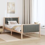  Okvir kreveta smeđe i tamnosivo 90 x 200 cm Masivna borovina | shoptok.hr