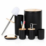 Vilde 568053 - Set od 6 kupatilskih dodataka - Crni cene