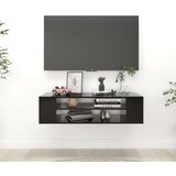 Maison Chic Viseča TV omarica - TV enota - Televizijska omarica črna 100x30x26,5 cm iverna plošča, (21701472) | Shoptok.si