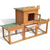 vidaXL Zunanji velik zajčnik / kletka za male živali enojna hišica | Shoptok.si