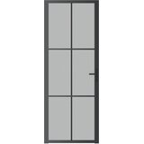  Unutarnja vrata 76 x 201,5 cm crna od mat stakla i aluminija | shoptok.hr