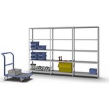 eurokraft pro Privijačeni regal, lahka izvedba, pocinkan, višina regala 2000 mm, širina police 1000 mm, globina 400 mm, osnovni regal | Shoptok.si