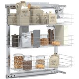  Kuhinjska izvlačna žičana košara s 3 razine srebrna 47x25x56 cm | shoptok.hr
