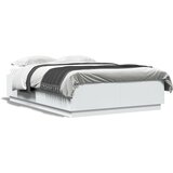 Maison Chic Posteljni okvir - Dvoposteljna postelja - Zakonska postelja bel 150x200 cm inženirski les-J9921, (21772158) | Shoptok.si