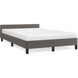  Okvir za krevet s uzglavljem sivi 120 x 190 cm od umjetne kože | shoptok.hr