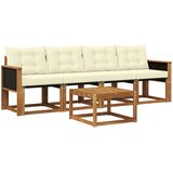vidaXL Zunanja garnitura za sedenje z blazino 5 pcs Naravna in smetana, (5000273485) | Shoptok.si