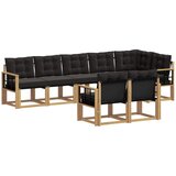 vidaXL Zunanja garnitura za sedenje z blazino 8 pcs Bela in črna, (5000281662) | Shoptok.si