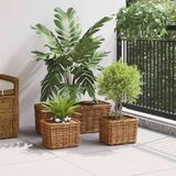  Saksija košarica s pohranom 3 pcs Smeđa Kubu Ratan - Smeđa | shoptok.hr