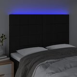  LED uzglavlje crno 144x5x118/128 cm od tkanine | shoptok.hr