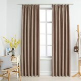  Zavjese za zamračivanje s kukama 2 kom smeđe-sive 140 x 225 cm | shoptok.hr