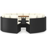  9-dijelni set vrtnih sofa od poliratana s jastucima crni | shoptok.hr