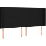 Maison Chic posteljno vzglavje - vzglavna omarica - nočna omarica z ušesi črno 203x16x118/128 cm blago, (21710511) | Shoptok.si
