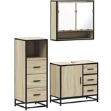 vidaXL 3-dijelni set kupaonskog namještaja boja hrasta sonome drveni | shoptok.hr