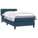 Box spring krevet s madracem tamnoplavi 80x220 cm baršunasti | shoptok.hr