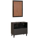 vidaXL Kompleti pohištva za kopalnico s polico 2 pcs Črna in zlata | Shoptok.si