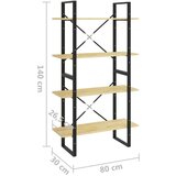 vidaXL ormarić za knjige s 4 razine 80 x 30 x 140 cm masivna borovina | shoptok.hr