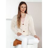 DStreet Sweter damski rozpinany KNITVIA ecru Cijene
