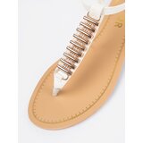 Shelvt White flip-flops with gold decoration | Shoptok.si