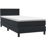 vidaXL Box spring postelja z vzmetnico črna 90x210 cm žamet | Shoptok.si