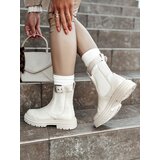 DStreet Botki damskie LUXIBOOTS na platformie beżowe | Shoptok.si