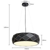  Visilica na sajli REUS 3xE27/40W/230V, prečnik 47 cm, crna | Eponuda.com