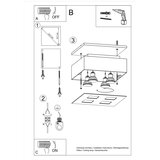 Nice Lamps črna stropna svetilka s kovinskim senčnikom 24x24 cm hydra – | Shoptok.si