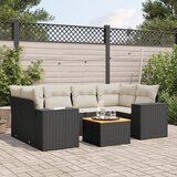 vidaXL 7-dijelni set vrtnih sofa od poliratana s jastucima crni | shoptok.hr