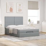  Otomanski krevet s madracem svijetlosivi 140x190 cm od tkanine | shoptok.hr