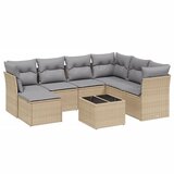  8-dijelni set vrtnih sofa s jastucima bež od poliratana | shoptok.hr