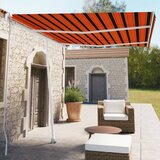 vidaXL Prostostoječa ročno zložljiva tenda 350x250 cm oranžna/rjava Cene