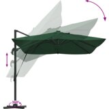 Kantilever Roma senčnik Zelena in črna 352 x 251 x 265 cm, (5000045970) | Shoptok.si