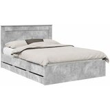  Krevetna konstrukcija s ladicama Betonski sivi 150 x 200 cm | shoptok.hr
