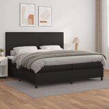  Box spring postelja z vzmetnico črna 200x200 cm umetno usnje, (20761042) Cene