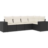 5-dijelna vrtna garnitura od poliratana s jastucima crna 62 x 62 x 69 cm | Shoptok.si