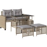  4-dijelni set vrtnih sofa s jastucima bež od poliratana staklo | shoptok.hr