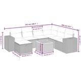  8-dijelni set vrtnih sofa s jastucima bež od poliratana | shoptok.hr