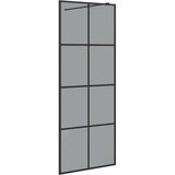  Zid za walk-in tuš Crna 80 x 195 cm Staklo otporno na udarce | shoptok.hr