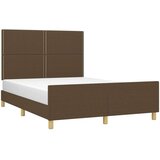  Posteljni okvir z vzglavjem temno rjav 140x190 cm blago, (20794814) | Shoptok.si
