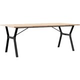  Blagovaonski stol Y-oblika 200x100x75,5cm od borovine i čelik | Eponuda.com