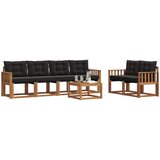  Set vanjskih sofa 7 kom. Prirodna i crna | shoptok.hr