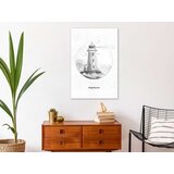  Slika - Black and White Lighthouse (1 Part) Vertical 40x60 | shoptok.hr