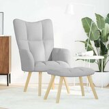  Stolica za opuštanje s tabureom za noge Cloud Grey tkanina | shoptok.hr