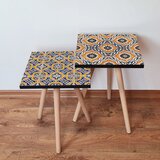 Hanah home 2Shp408 - navy blue navy blueyellowgreenwhite nesting table (2 pieces) | ePonuda.com
