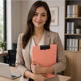  Clipboard Board With Cover Metal Clip A4 Plastic Office Pink | Shoptok.si