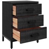  Noćni ormarići 2 kom crni 40 x 30 x 55 cm od masivne borovine | Eponuda.ba